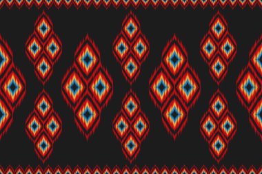 Halı etnik model sanat. Kabilede kusursuz bir düzen var. Amerikan, Meksika tarzı. Arkaplan, duvar kağıdı, vektör illüstrasyonu, kumaş, giysi, halı, tekstil, batik, nakış için tasarım.