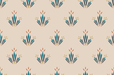 Soyut etnik çiçek geçmişi. Geometrik etnik kalıplar geleneksel. Duvar kağıdı, vektör illüstrasyonu, kumaş, giysi, halı, tekstil, batik, nakış için tasarım.