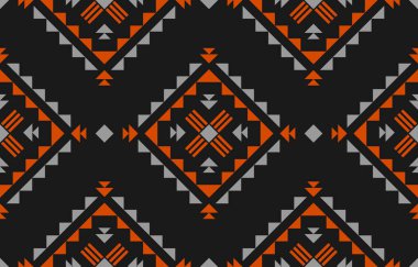 Güzel etnik kabile sanatı. Etnik geometrik kusursuz desen. Amerikan, Meksika tarzı. Arkaplan, duvar kağıdı, illüstrasyon, kumaş, giysi, halı, tekstil, batik, nakış için tasarım.