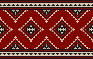 Halı etnik kabile sanatı. Etnik geometrik kusursuz desen. Amerikan, Meksika tarzı. Arkaplan, duvar kağıdı, illüstrasyon, kumaş, giysi, halı, tekstil, batik, nakış için tasarım.