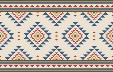 Halı etnik kabile sanatı. Etnik geometrik kusursuz desen. Amerikan, Meksika tarzı. Arkaplan, duvar kağıdı, illüstrasyon, kumaş, giysi, halı, tekstil, batik, nakış için tasarım.