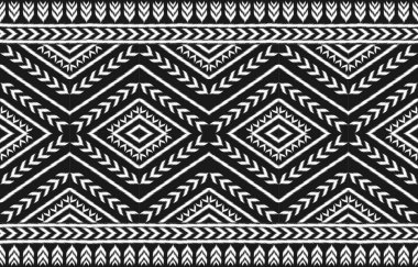 Halı etnik kabile sanatı. Geleneksel geometrik etnik örgü kusursuz desen. Arkaplan, duvar kağıdı, illüstrasyon, kumaş, giysi, halı, tekstil, batik, nakış için tasarım.