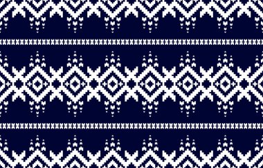 Kumaş etnik kabile modeli sanatı. Geleneksel etnik geometrik kusursuz desen. Arkaplan, duvar kağıdı, illüstrasyon, kumaş, giysi, halı, tekstil, batik, nakış için tasarım.