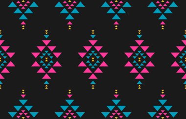 Geleneksel etnik geometrik kusursuz desen. Güzel bir kabile tarzı. Arkaplan, duvar kağıdı, illüstrasyon, kumaş, giysi, halı, tekstil, batik, nakış için tasarım.