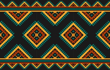 Halı etnik kabile sanatı. Etnik geometrik kusursuz desen. Amerikan ve Meksika tarzı. Arkaplan, duvar kağıdı, illüstrasyon, kumaş, giysi, halı, tekstil, batik, nakış için tasarım.