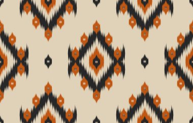 Kumaş etnik kabile modeli sanatı. Etnik faks kusursuz desen. Amerikan ve Meksika tarzı. Arkaplan, duvar kağıdı, illüstrasyon, kumaş, giysi, halı, tekstil, batik, nakış için tasarım.