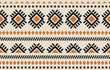 Etnik geometrik kusursuz desen. Kabile tarzı. arkaplan, duvar kağıdı, illüstrasyon, kumaş, giysi, halı, tekstil, batik, nakış için.
