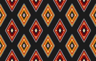 Geometrik etnik düzen kabilesel olarak kusursuz. Kumaş Meksika tarzı. Arkaplan, duvar kağıdı, vektör illüstrasyonu, kumaş, giysi, halı, tekstil, batik, nakış için tasarım.