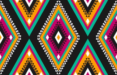 Geleneksel geometrik etnik doğulu kusursuz desen. Aztek çizgili stil. Arkaplan, duvar kağıdı, vektör illüstrasyonu, kumaş, giysi, halı, tekstil, batik, nakış için tasarım.