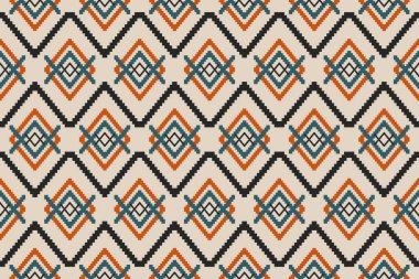 Geleneksel geometrik etnik doğulu kusursuz desen. Aztek çizgili stil. Arkaplan, duvar kağıdı, vektör illüstrasyonu, kumaş, giysi, halı, tekstil, batik, nakış için tasarım.