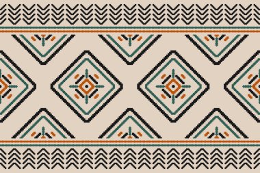 Halı etnik model sanat. Kabilelerdeki etnik ve kusursuz kalıplar. Arkaplan, duvar kağıdı, vektör illüstrasyonu, kumaş, giysi, halı, tekstil, batik, nakış için tasarım.