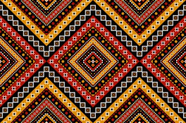 Geometrik etnik kalıplar geleneksel. Kumaş Amerikan ve Meksika tarzı. Arkaplan, duvar kağıdı, vektör illüstrasyonu, kumaş, giysi, halı, tekstil, batik, nakış için tasarım.