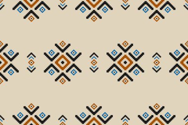 Kabilelerdeki etnik ve kusursuz kalıplar. Amerikan, Meksika tarzı. Arkaplan, duvar kağıdı, vektör illüstrasyonu, kumaş, giysi, halı, tekstil, batik, nakış için tasarım.