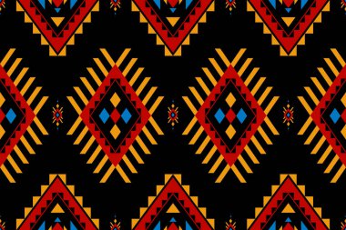 Geleneksel geometrik etnik doğulu kusursuz desen. Arkaplan, duvar kağıdı, vektör illüstrasyonu, kumaş, giysi, halı, tekstil, batik, nakış için tasarım.