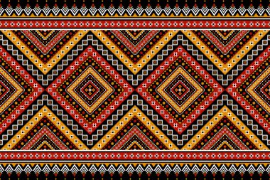 Güzel halı desenli. Geometrik etnik düzen kabilesel olarak kusursuz. Arkaplan, duvar kağıdı, vektör illüstrasyonu, kumaş, giysi, halı, tekstil, batik, nakış için tasarım.