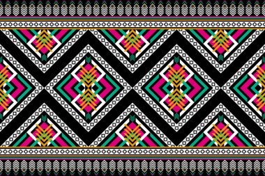 Halı etnik model sanat. Kabilesel olarak geometrik, pürüzsüz desen. Arkaplan, duvar kağıdı, vektör illüstrasyonu, kumaş, giysi, halı, tekstil, batik, nakış için tasarım.