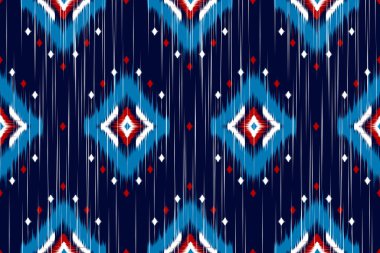 Kabilede kusursuz bir düzen var. Kumaş etnik model sanat. Amerikan, Meksika tarzı. Arkaplan, duvar kağıdı, vektör illüstrasyonu, kumaş, giysi, halı, tekstil, batik, nakış için tasarım.