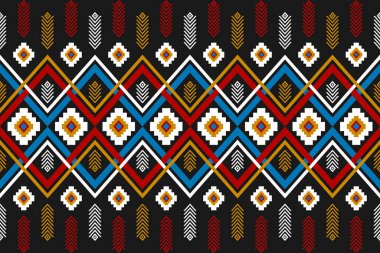 Halı kabile desenli sanat. Geometrik etnik kalıplar geleneksel. Aztek süsü izi. Arkaplan, duvar kağıdı, illüstrasyon, kumaş, giysi, halı, tekstil, batik, nakış için tasarım.