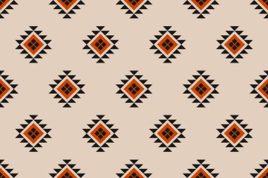 Geometrik etnik kalıplar geleneksel. Aztek kabile süsü izi. Arkaplan, duvar kağıdı, illüstrasyon, kumaş, giysi, halı, tekstil, batik, nakış için tasarım.