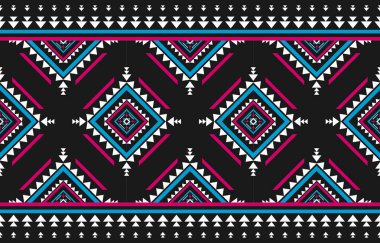 Halı etnik kabile geçmişi. Geleneksel geometrik etnik doğulu kusursuz desen. Duvar kağıdı, illüstrasyon, kumaş, giysi, halı, tekstil, batik, nakış için tasarım.