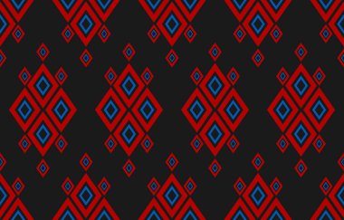 Geometrik etnik düzen kabilesel olarak kusursuz. Amerikan, Meksika tarzı. Aztek sanat süsü baskısı. Arkaplan, duvar kağıdı, illüstrasyon, kumaş, giysi, halı, tekstil, batik, nakış için tasarım.