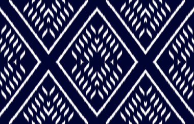 Kumaş ikat sanatı. Geometrik etnik düzen kabilesel olarak kusursuz. Amerikan, Meksika tarzı. Arkaplan, duvar kağıdı, illüstrasyon, kumaş, giysi, halı, tekstil, batik, nakış için tasarım.