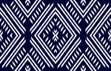 Kumaş ikat sanatı. Geometrik etnik düzen kabilesel olarak kusursuz. Amerikan, Meksika tarzı. Arkaplan, duvar kağıdı, illüstrasyon, kumaş, giysi, halı, tekstil, batik, nakış için tasarım.