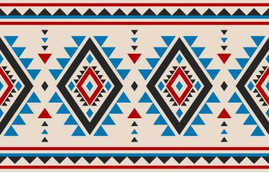 Geometrik etnik düzen kabilesel olarak kusursuz. Güzel halı etnik sanat. Amerikan, Meksika tarzı. Arkaplan, duvar kağıdı, illüstrasyon, kumaş, giysi, halı, tekstil, batik, nakış için tasarım.