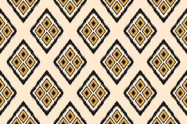 Geleneksel etnik düzen. Kabilede kusursuz bir düzen var. Arkaplan, duvar kağıdı, vektör illüstrasyonu, tekstil, kumaş, giysi, batik, halı, nakış için tasarım.