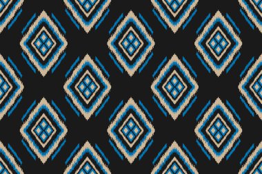 Kumaş etnik örgü desenli sanat. Geometrik etnik örgü, kabilesel düzende kusursuz desen. Meksika usulü. Arkaplan, duvar kağıdı, illüstrasyon, kumaş, giysi, halı, tekstil, batik, nakış için tasarım.