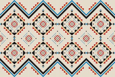 Halı kabile desenli sanat. Geometrik etnik kalıplar geleneksel. Aztek etnik süs baskısı. Meksika usulü. Arkaplan, kumaş, giysi, halı, tekstil, batik, nakış için tasarım.