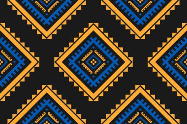 Kumaş kabile tarzı. Geometrik etnik kalıplar geleneksel. Aztek etnik süs baskısı. Arkaplan, kumaş, giysi, halı, tekstil, batik, nakış için tasarım.