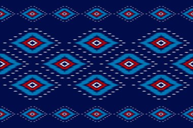 Halı Etnik Şablon Sanatı. Geometrik etnik örgü, kabilesel düzende kusursuz desen. Meksika usulü. Arkaplan, duvar kağıdı, illüstrasyon, kumaş, giysi, halı, tekstil, batik, nakış için tasarım.