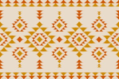 Halı Etnik Şablon Sanatı. Geometrik etnik örgü, kabilesel düzende kusursuz desen. Meksika usulü. Arkaplan, duvar kağıdı, illüstrasyon, kumaş, giysi, halı, tekstil, batik, nakış için tasarım.