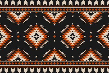 Halı kabile desenli sanat. Geometrik etnik kalıplar geleneksel. Aztek etnik süs baskısı. Meksika usulü. Arkaplan, kumaş, giysi, halı, tekstil, batik, nakış için tasarım.