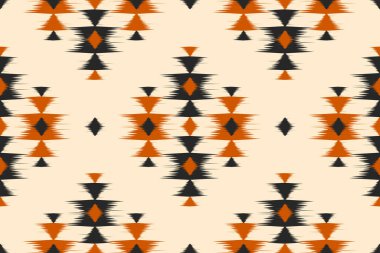 Kabilede kusursuz bir düzen var. Kumaş etnik model sanat. Amerikan, Meksika tarzı. Arkaplan, duvar kağıdı, vektör illüstrasyonu, kumaş, giysi, halı, tekstil, batik, nakış için tasarım.