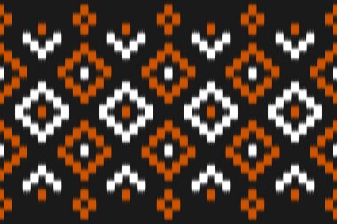 Etnik halı modeli kırmızı. Geometrik etnik örgü, kabilesel düzende kusursuz desen. Meksika usulü. Arkaplan, illüstrasyon, halı, kumaş, giysi, halı, tekstil, batik, nakış için tasarım.