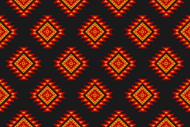 Geometrik etnik kalıplar geleneksel. Aztek etnik süs baskısı. Kabile şablonu. Arkaplan, kumaş, giysi, halı, tekstil, batik, nakış için tasarım.