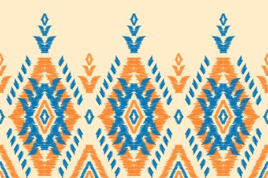 Soyut etnik köken geçmişi. Kabilesel olarak geometrik, pürüzsüz desen. Kumaş Hint tarzı. Duvar kağıdı, vektör illüstrasyonu, kumaş, giysi, halı, tekstil, batik, nakış için tasarım.