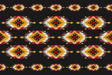 Halı Etnik Şablon Sanatı. Geometrik etnik örgü, kabilesel düzende kusursuz desen. Meksika usulü. Arkaplan, duvar kağıdı, illüstrasyon, kumaş, giysi, halı, tekstil, batik, nakış için tasarım.