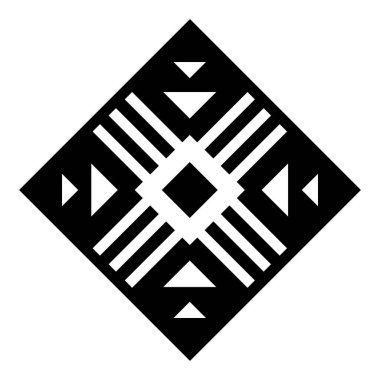 Geometrik etnik model sanatı. Amerikan, Meksika tarzı. Geçmişi Aztek kabilesi süsü. Kumaş, giysi, tekstil, logo, sembol tasarımı.