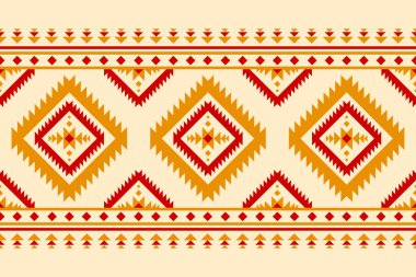 Soyut etnik yerel sanat. Geometrik etnik düzen kabilesel olarak kusursuz. Kumaş Hint tarzı. Arkaplan, duvar kağıdı, illüstrasyon, kumaş, giysi, halı, tekstil, batik, nakış için tasarım.