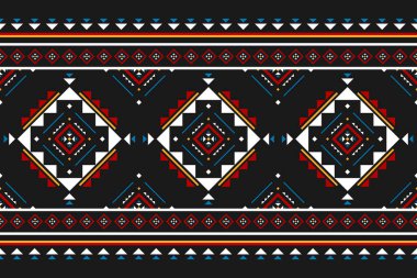 Halı etnik kabile sanatı. Geometrik etnik düzen kabilesel olarak kusursuz. Meksika usulü. Arkaplan, illüstrasyon, halı, kumaş, giysi, halı, tekstil, batik, nakış için tasarım.