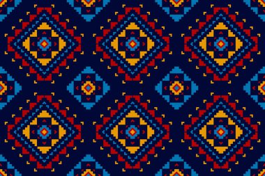 Kumaş Aztek desenli arka plan. Geleneksel geometrik etnik doğulu kusursuz desen. Meksika usulü. Duvar kağıdı, illüstrasyon, kumaş, giysi, halı, tekstil, batik, nakış için tasarım.