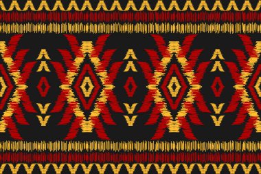 Halı Etnik Şablon Sanatı. Geometrik etnik örgü, kabilesel düzende kusursuz desen. Meksika usulü. Arkaplan, duvar kağıdı, illüstrasyon, kumaş, giysi, halı, tekstil, batik, nakış için tasarım.