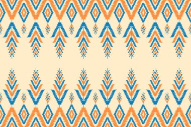 Soyut etnik köken geçmişi. Kabilesel olarak geometrik, pürüzsüz desen. Kumaş Hint tarzı. Duvar kağıdı, vektör illüstrasyonu, kumaş, giysi, halı, tekstil, batik, nakış için tasarım.