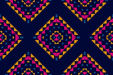 Kumaş Aztek desenli arka plan. Geleneksel geometrik etnik doğulu kusursuz desen. Meksika usulü. Duvar kağıdı, illüstrasyon, kumaş, giysi, halı, tekstil, batik, nakış için tasarım.