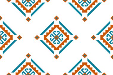 Kumaş kabile desenli sanat. Geometrik etnik kalıplar geleneksel. Amerikan, Meksika tarzı. Arkaplan, duvar kağıdı, illüstrasyon, kumaş, giysi, halı, tekstil, batik, nakış için tasarım.