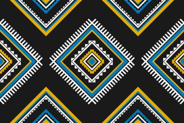 Etnik Aztek desenli sanat. Geometrik kusursuz desen kabile, halk nakışı ve Meksika tarzı. Arkaplan, duvar kağıdı, vektör illüstrasyonu, tekstil, kumaş, giysi, halı için tasarım.