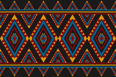 Halı kabile desenli sanat. Geometrik etnik kalıplar geleneksel. Amerikan, Meksika tarzı. Arkaplan, duvar kağıdı, illüstrasyon, kumaş, giysi, halı, tekstil, batik, nakış için tasarım.